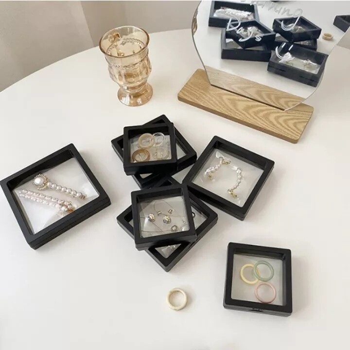WHC Jewelry Transparent Storage Boxs Accessories Display Box Exquisite Packaging Compressive Material