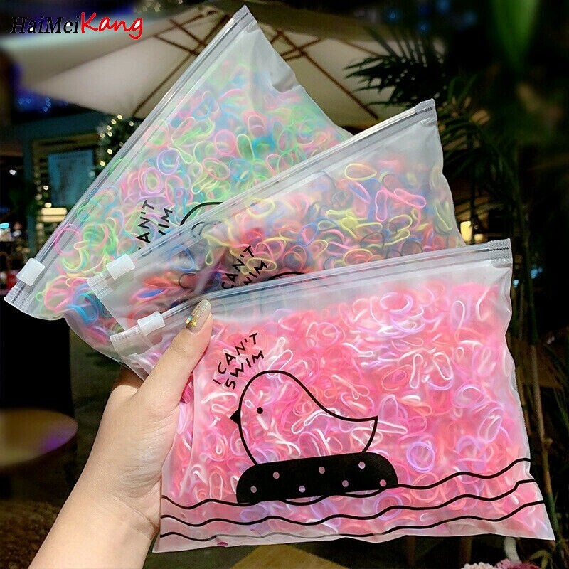 Disposable Elastic Rubber Hair Rope Girl Cute Hair Ring Children Hair Tied Band Hair Band Korean Kids Small Fresh Head Ring Hair Accessories