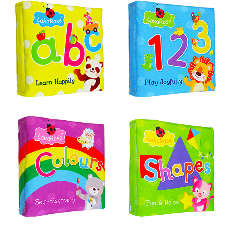KiddoZone Cloth Baby Book Fabric Intelligence Development Educational Toy Soft Cloth Rustle Sound 3D Book Enlightenment Learning Cognize Books For 0-3 Years Old Kids Baby Toys
